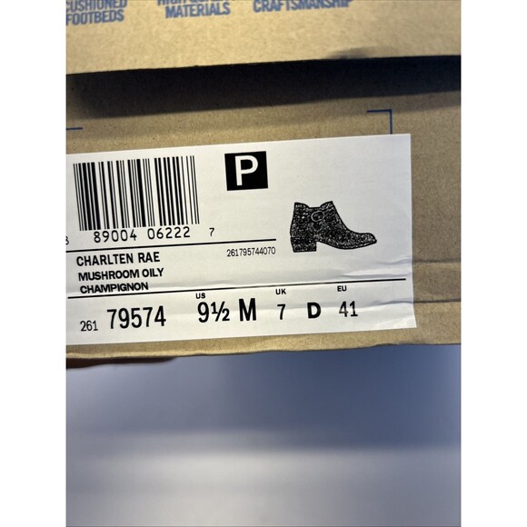 Clarks Charlten Rae Ankle Boot Women Size 9.5 Mushroom Oily New With Box - Picture 8 of 8